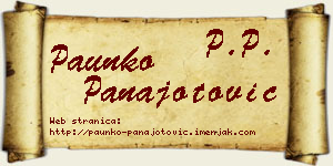 Paunko Panajotović vizit kartica